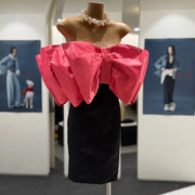 Oversized-Bow Strapless Dress