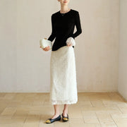 Ruffle-Cuff Long-Sleeve Top