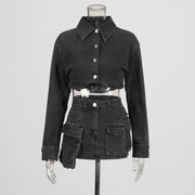Cropped Jacket and Mini Skirt Set