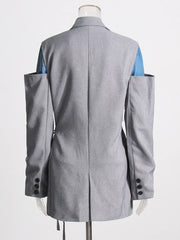 Cutout-Sleeve Longline Blazer