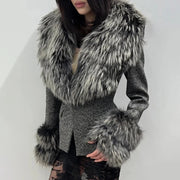 Shaggy-Trim Fitted Jacket