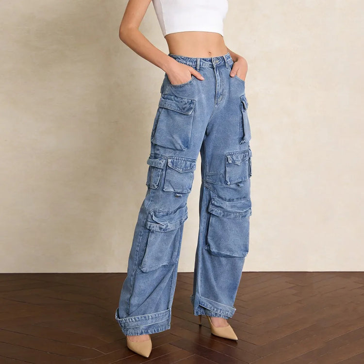 Straight-Leg Cargo Jeans