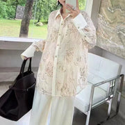 Sheer Floral Lace Button Shirt