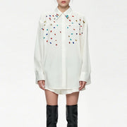 Multicolor Embellished Button Shirt