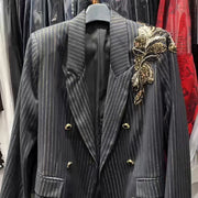 Embellished Pinstripe Blazer