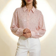 Embellished Sheer Lace Shirt