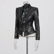 Eyelet-Trim Fitted Jacket