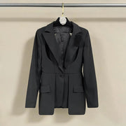 Notched-Lapel Tailored Blazer