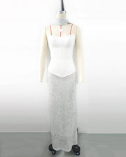 Strapless Top and Skirt Set