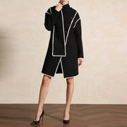 Contrast-Stitch Longline Jacket