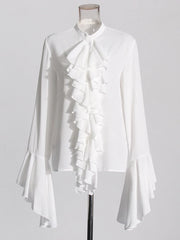 Ruffled Long-Sleeve Blouse