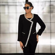 Embellished Asymmetric-Front Jacket