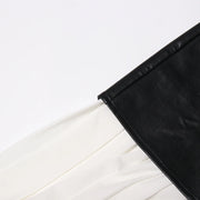 Colorblock Pleated-Panel Skirt