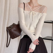 Sheer-Yoke Bow-Detail Top