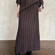 Openwork A-Line Long Skirt