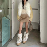 Shaggy-Trim Cropped Jacket