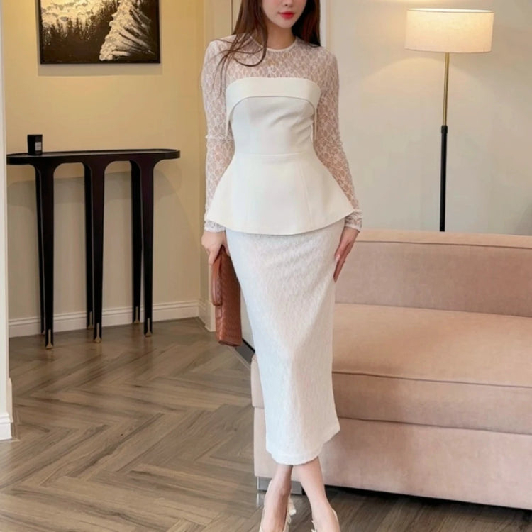 Lace-Sleeve Peplum Top or Skirt