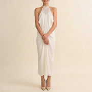 Draped Halter Long Dress