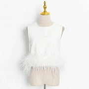 Wispy-Hem Sleeveless Crop Top