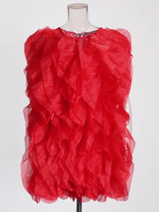 Ruffled Sleeveless Mini Dress