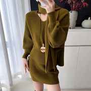 Ribbed Sweater and Skirt Set