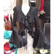 Ruffled Flared-Sleeve Blouse