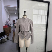 Asymmetric Cutout Cropped Jacket