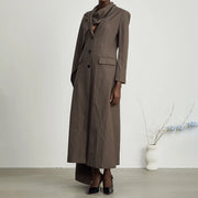 Draped-Neck Longline Blazer