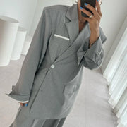 Pinstriped Jacket and Pants Set