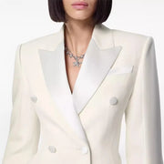 Double-Breasted Fitted Longline Blazer