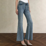 Embellished Cropped Flared Jeans
