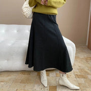 A-Line High-Waist Midi Skirt
