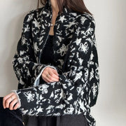 Floral Shawl-Collar Cardigan
