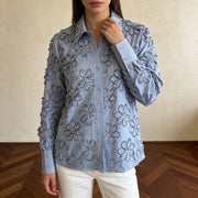 Floral Applique Long-Sleeve Shirt
