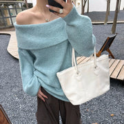 Off-Shoulder Balloon-Sleeve Sweater