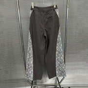 Lace-Panel Wide-Leg Pants
