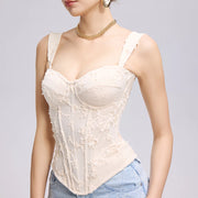 Floral Applique Corset Top