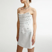 Embellished Strapless Mini Dress