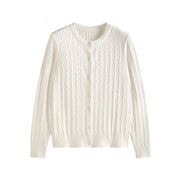 Textured Round-Neck Cardigan