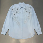 Floral Applique Long-Sleeve Shirt