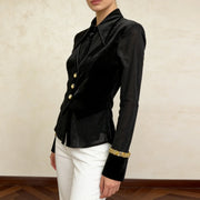 Pointed-Collar Fitted Shirt