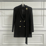 Double-Breasted Longline Blazer