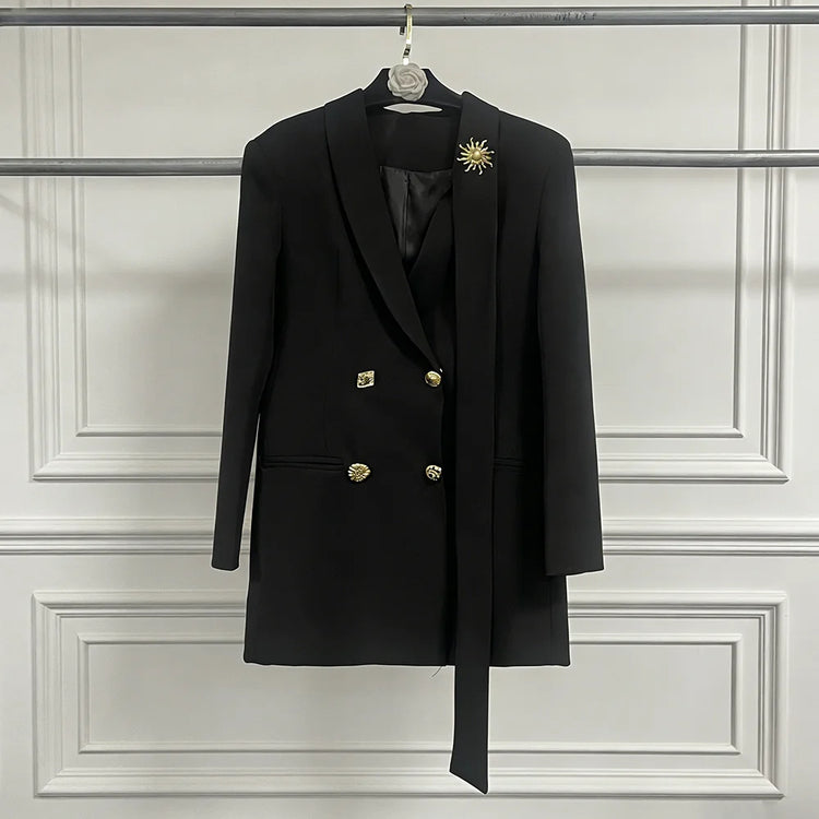 Double-Breasted Longline Blazer