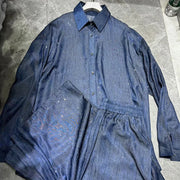 Collared Shirt and Pants Set