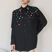 Multicolor Embellished Button Shirt