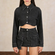 Cropped Jacket and Mini Skirt Set