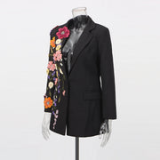 Floral Applique Longline Blazer
