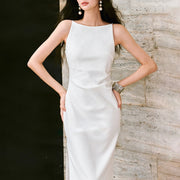 Draped Sleeveless Fitted Dress
