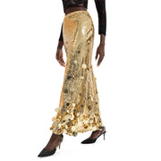 Sequin-Embellished Long Skirt