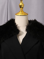 Shaggy-Collar Tailored Jacket
